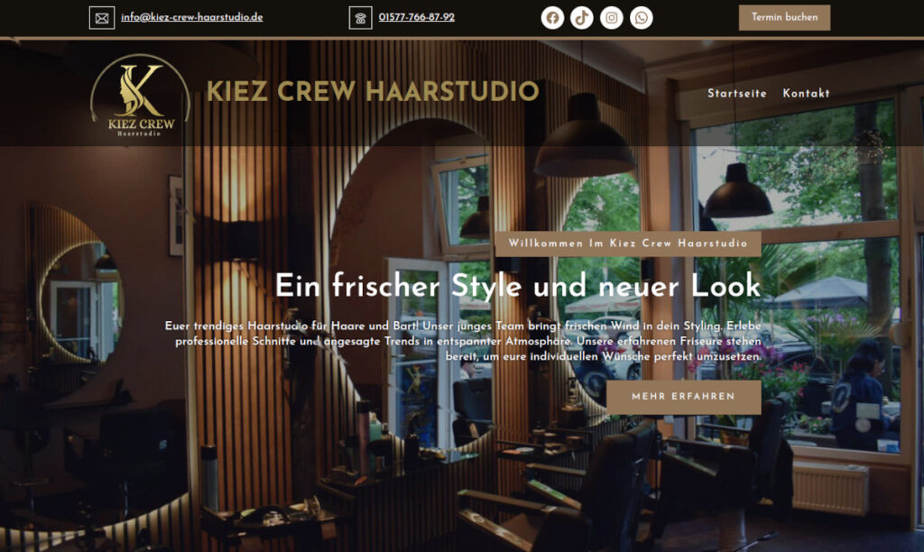 Kiez Crew Haarstudio Webseite online